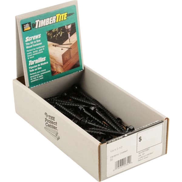Hillman Fasteners 195769 2.5 x 0.25 in. Tite Black Ceramic Exterior Timber Tite Screws - Pack of 50